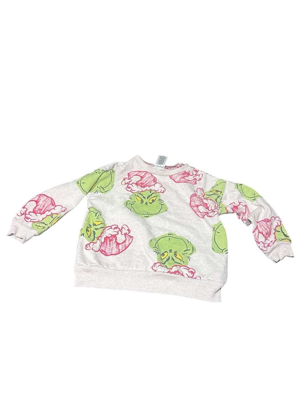 Dr. Seuss Grinch Allover Print Sweatshirt - Green/Pink/White